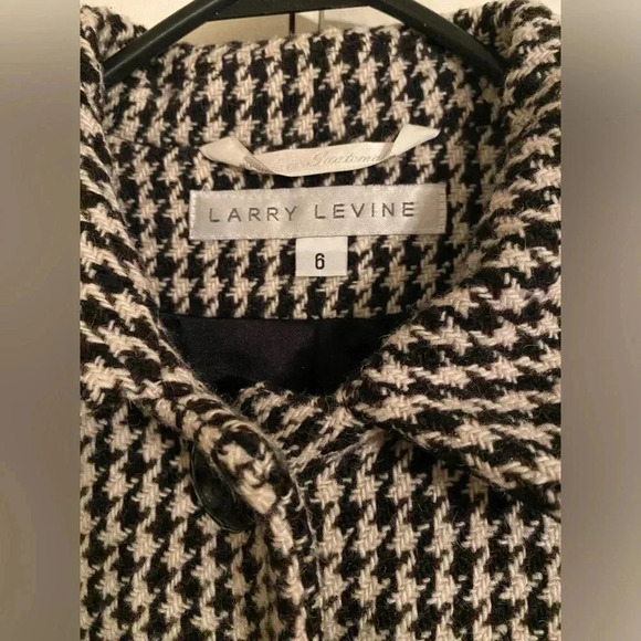 Larry Levine Herringbone Women's Coat Size 6 Black and White Vintage - Picture 11 of 11